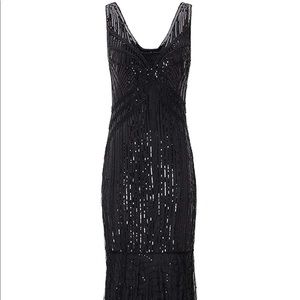 1920s Sequins Art Deco Mermaid Evening Party Dress